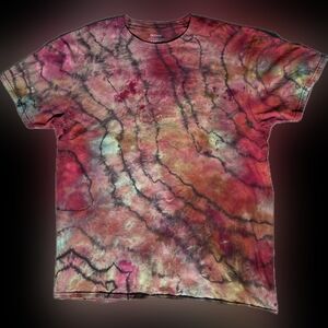 Pink and Black Tie-Dye short Sleeve Tee